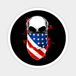 skull bandanas american usa flag Magnet